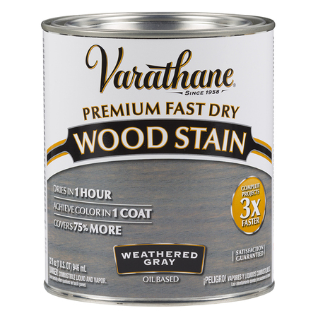 RUST-OLEUM 1 Qt Weathered Gray Varathane Premium Fast Dry Wood Stain 269394